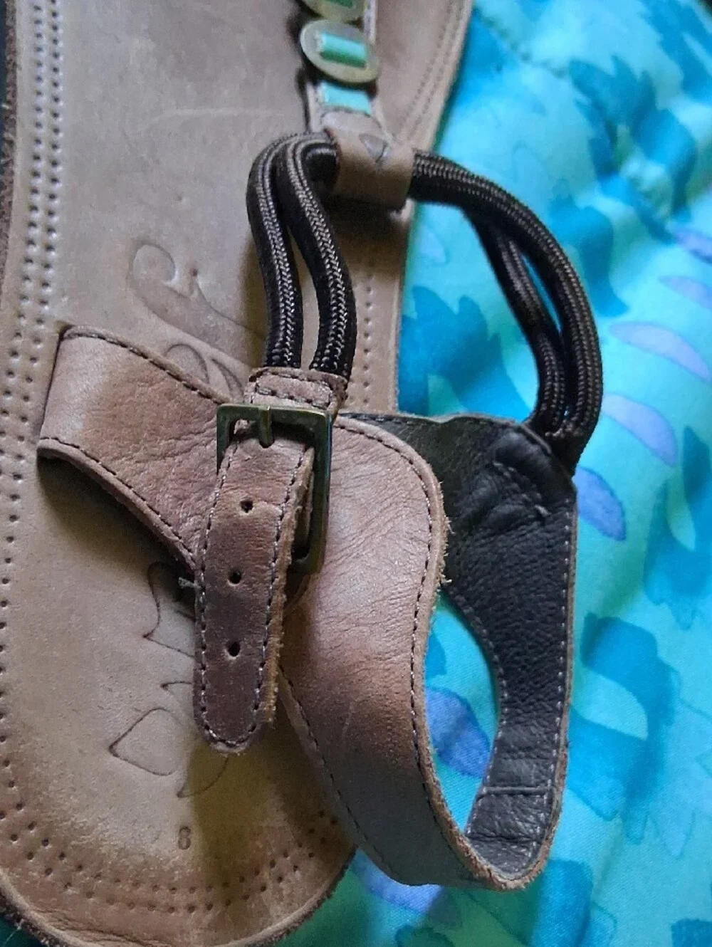 Reef Brown Sandal with Turquoise Accents